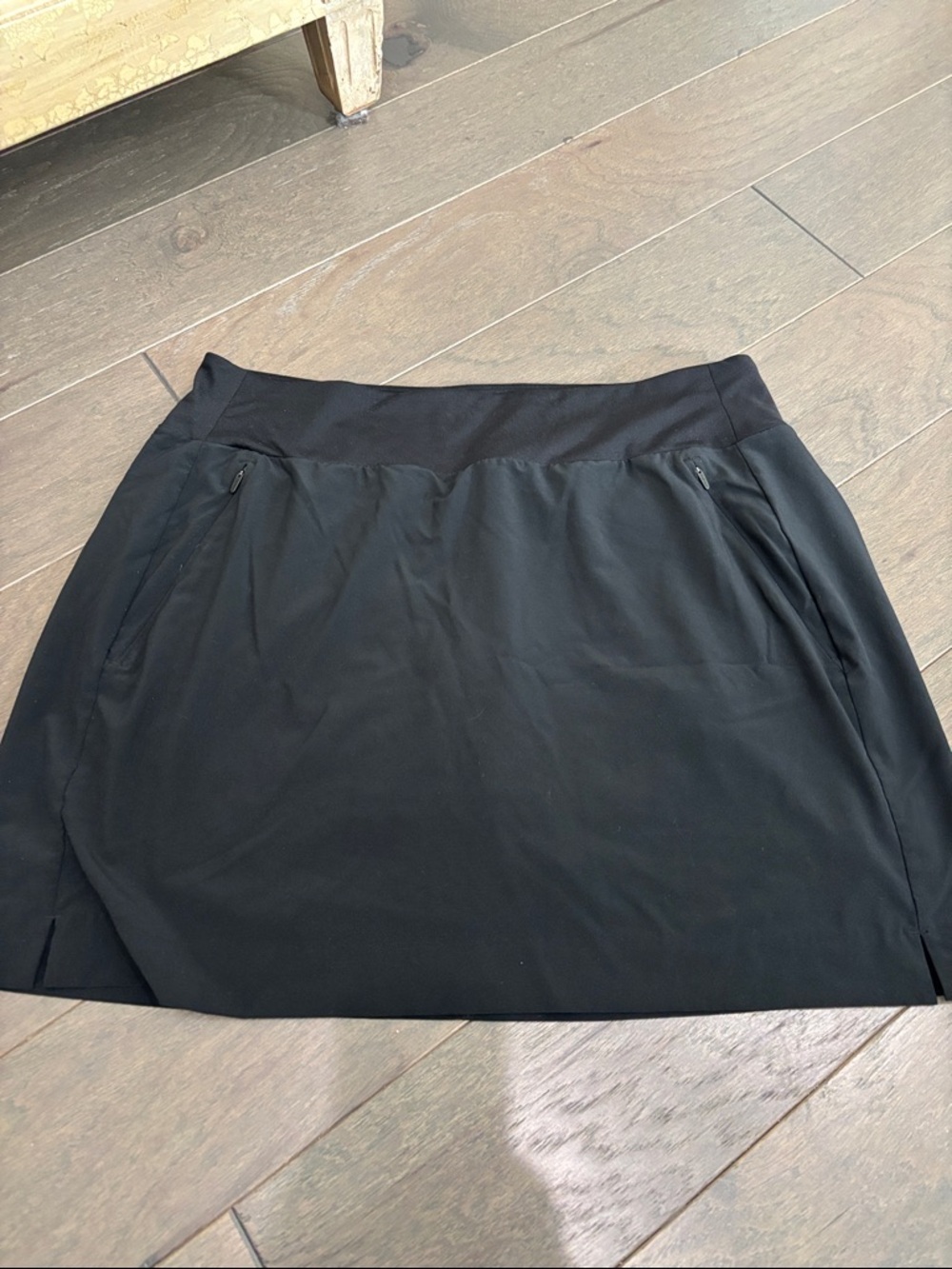 Athleta Black Active Mini Skort with Zip Pockets